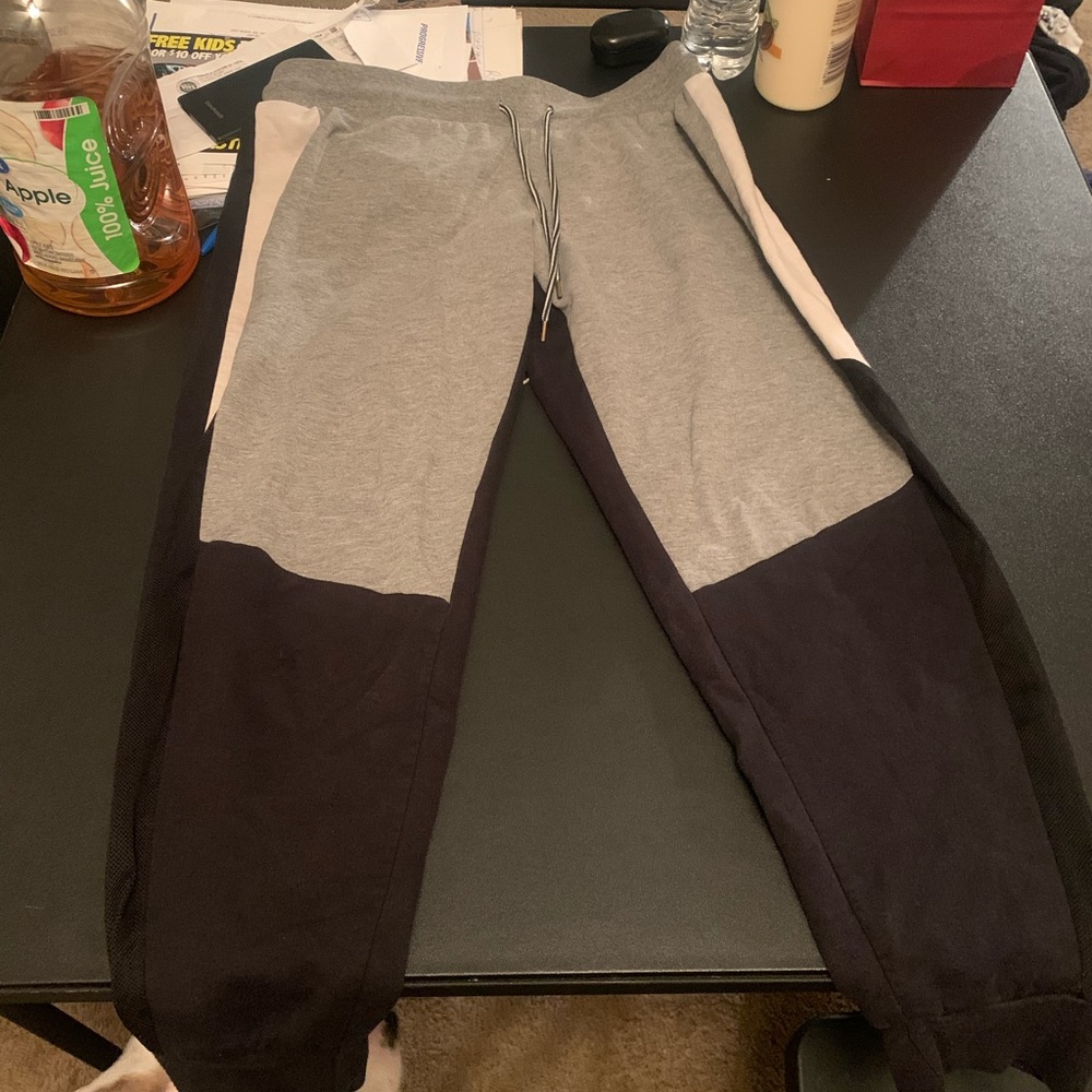 Black, white, and grey womens large sweatpants